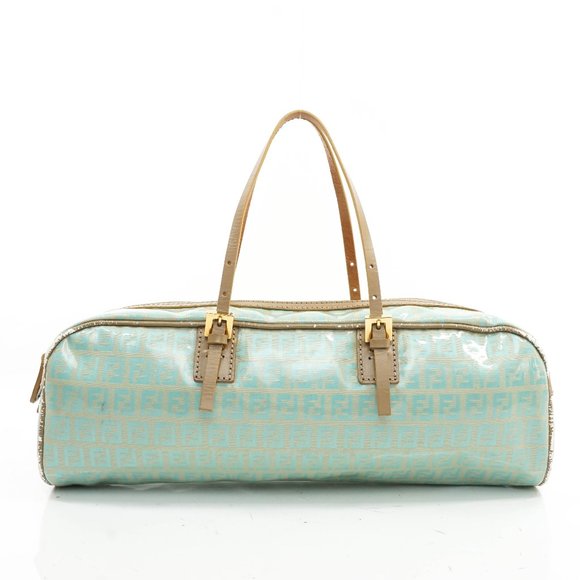 Fendi Handbags - Auth Fendi Zucchino Hand Bag Light Blue #15070F96
